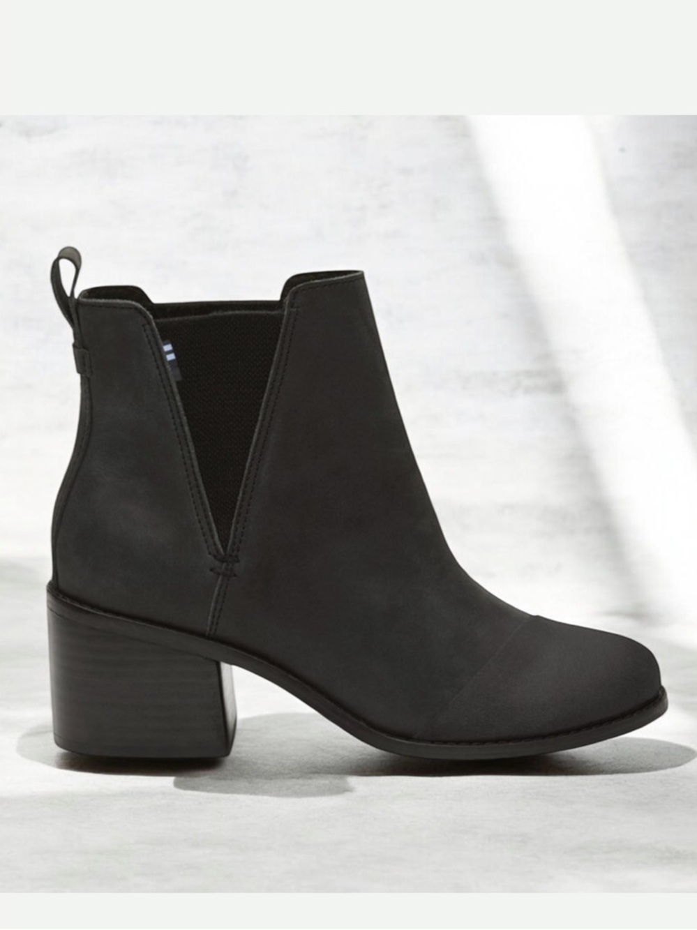 Toms • Esme • Black Leather • Booties